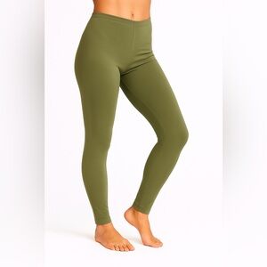 Soft Light Olive Green Leggings – Stretchy Everyday Pull-On Pants